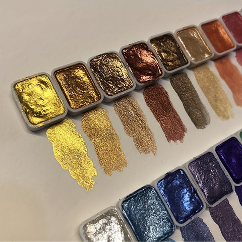 Perl Wasserfarben Set – 20 Farben in fester Form für Malerei und Kalligrafie