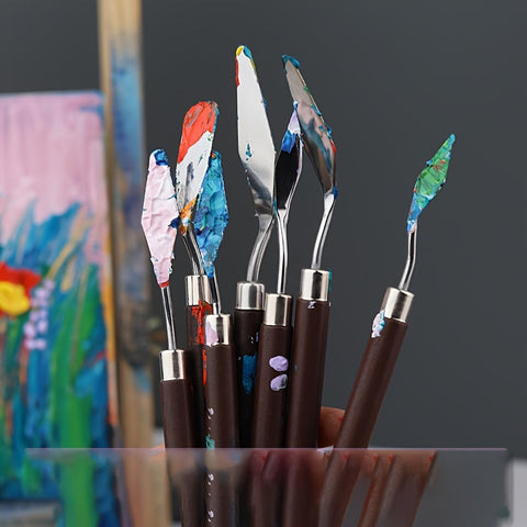 7-teiliges Edelstahl Palette-Messer Set – Zum Malen und Mischen von Farben