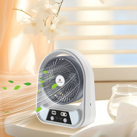 Tragbarer Solarenergie Ventilator und Nachtlicht – Multifunktional und Wiederaufladbar