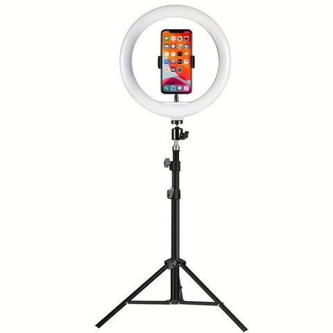 LED-Ringleuchte mit Stativ und Handyhalter - Für perfekte Selfies und Videoaufnahmen