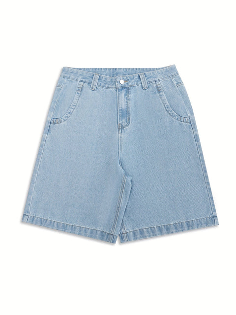 Lässige Bermuda-Jeansshorts – Lockere Passform mit stilvollen Blumenstickereien