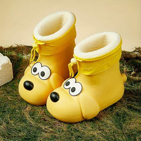 Plüsch Hunde Regenstiefel für Kinder - Warm und Verspielt für Regnerische Tage