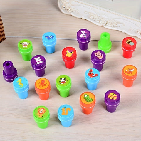 Bunte Tierstempelset – 26 Verschiedene Stempel für Kreatives Basteln und Bildung