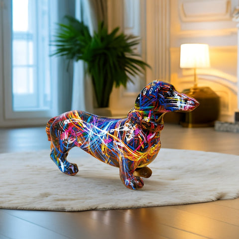Buntes Dackelbild - Verspielte Dekoration für Dein Interieur