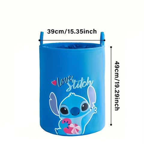 Zusammenklappbarer Wäschekorb mit Stitch-Thema – Ideal für Wäsche- und Spielzeugaufbewahrung