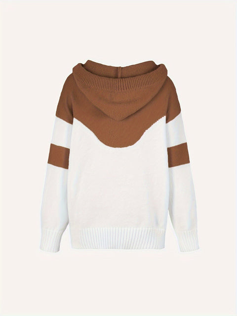 Ava Color Block Hoodie Pullover - Stilvoll und Bequem für Damen