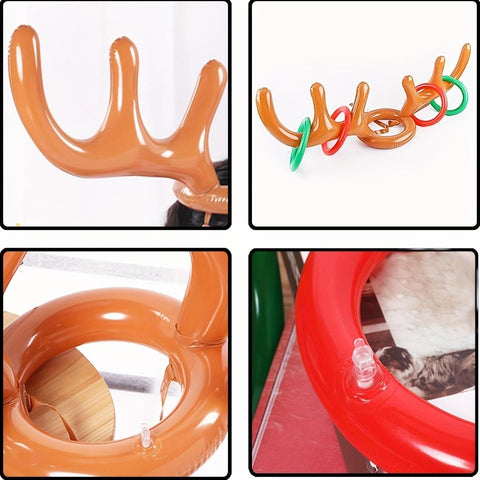 Aufblasbares Rentiergeweih Ringwurfspiel - Lustiges Weihnachts- und Festspiel