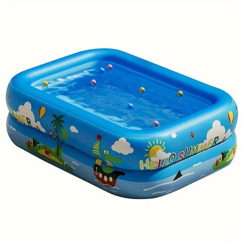 Ozean Splash Aufblasbares Kinderbecken – Dickes PVC für Gartenvergnügen