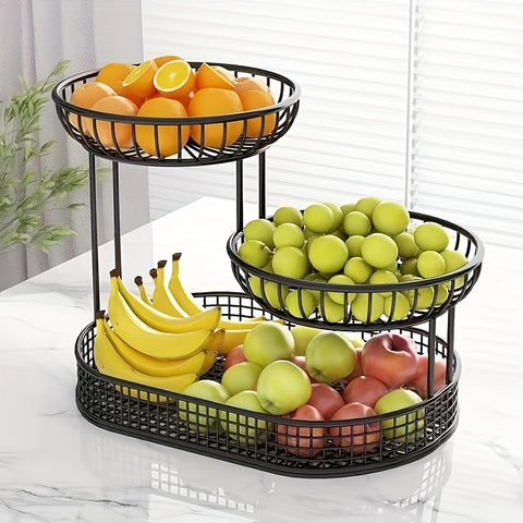 GoldenTier 3-stufiger Obstkorb – Elegant und Praktisch