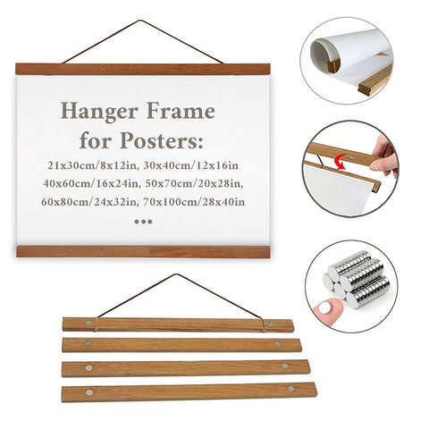 Magnetischer Holz-Posteraufhänger – Einfache und Stilvolle Wanddekoration