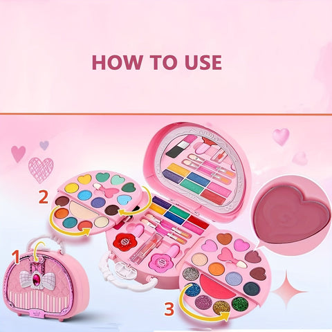 Make-up Set für Mädchen mit Kosmetiktasche - Wunderschönes Geschenk für Deine kleine Prinzessin