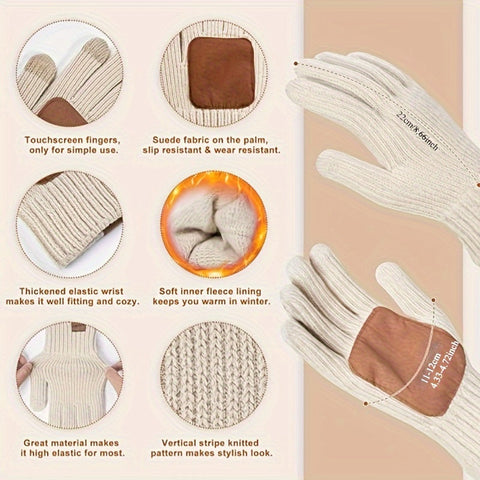 Lieke 3-in-1 Winterset – Warme Gebreite Mütze, Schal und Handschuhe