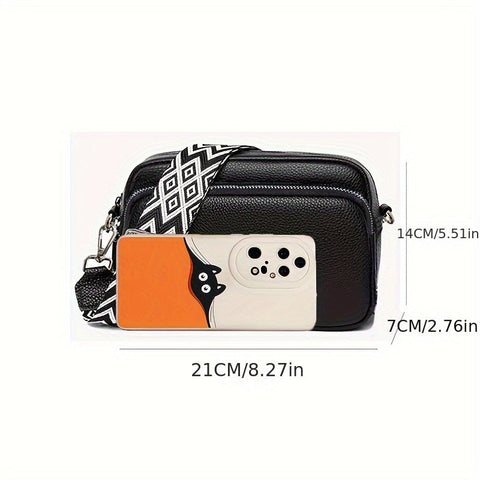 Modische Crossbody-Tasche für Damen – Lässige Umhängetasche mit geometrischem Design