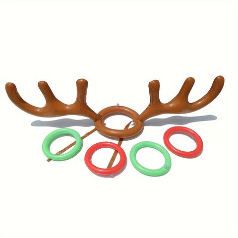 Aufblasbares Rentiergeweih Ringwurfspiel - Lustiges Weihnachts- und Festspiel