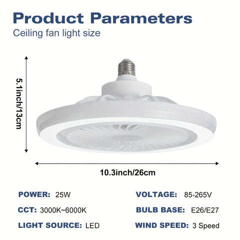 LED Slimme Ventilatorlampe – Dimmbar und Leise