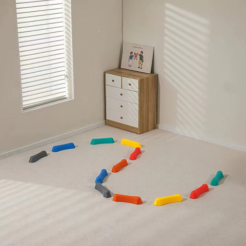 Bildungs-Balanceblöcke Set für Kinder – Bunte Trittsteine für drinnen und draußen
