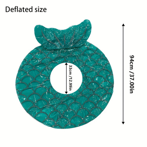 Aufblasbare Pool Float in Meerjungfrauen-Schale – Ergonomisches Design mit Kissen