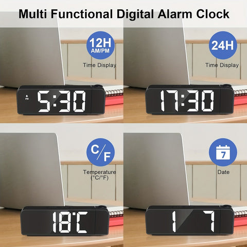 LED-Projektionswecker – Temperatur- und Datumsanzeige mit USB-Stromversorgung