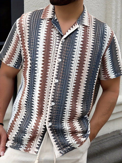 Herren Sommer Casual Kurzarmshirt – Gewebe für einen Frischen Look