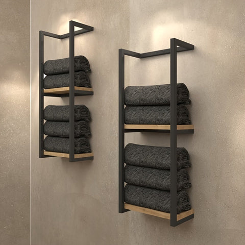 Industrielles Handtuchregal mit Regalen – Elegantes und Funktionales Wandmöbel