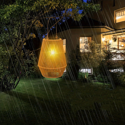 Boho Solar Hängeleuchten Set – Nachhaltige Wicker Laternen für Garten und Balkon