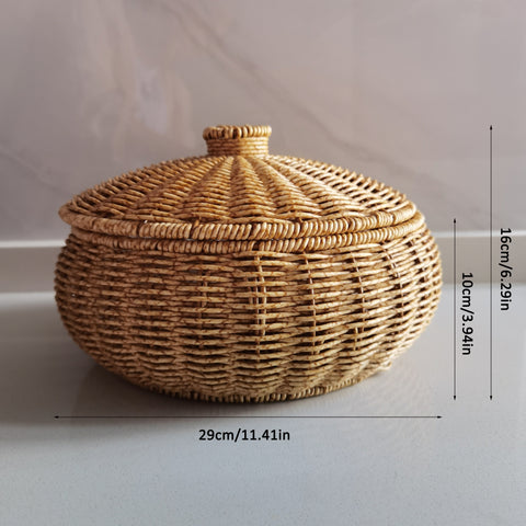 Rustikale Woven Aufbewahrungskorb mit Deckel - Vielseitig und Langlebig