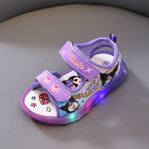 Sanrio Mädchen Sandalen mit Beleuchtung – Kawaii Cartoon Prinzessinnen Sandalen für den Sommer