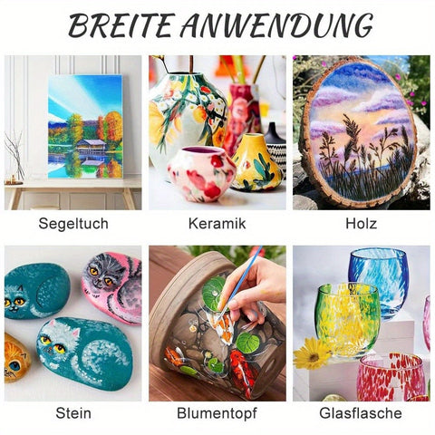Acrylfarbe Set – 28 Stück, einschließlich 18 Farben Acrylfarbe und 10 Pinseln