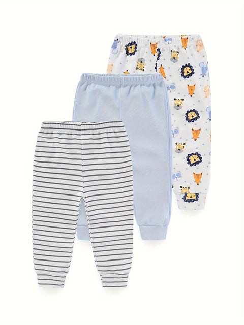 Süße Tierdruck Babyhosen – 3-teiliges Set für Babys