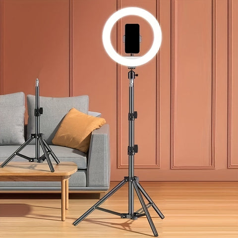 LED-Ringleuchte mit Stativ und Handyhalter - Für perfekte Selfies und Videoaufnahmen