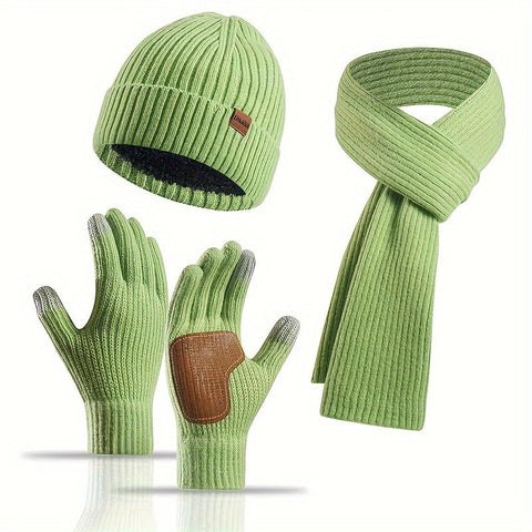 Fröhliches Winterset - Mütze, Schal und Handschuhe für Paare