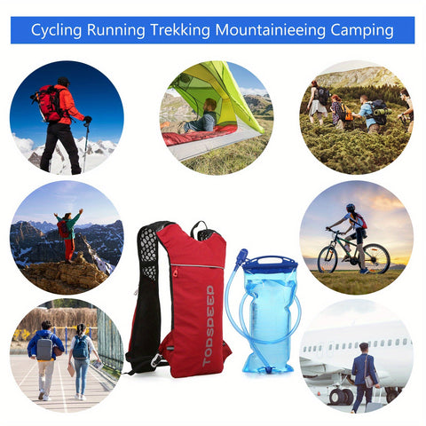 HydroPack Leichter Hydratationsrucksack - 2L Wasserreservoir für Laufen, Radfahren & Wandern