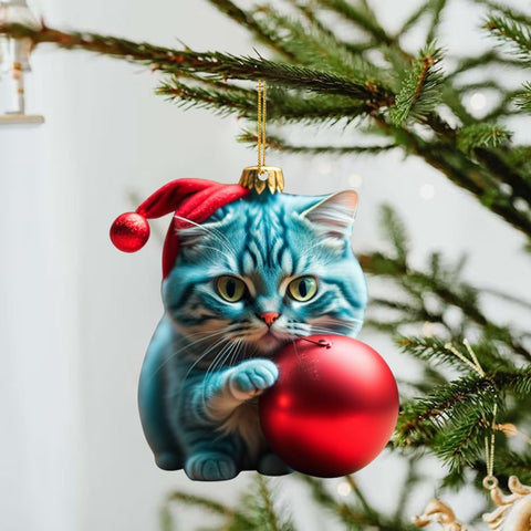 Katzen Weihnachts Ornament - Niedliche Festliche Baumdekoration
