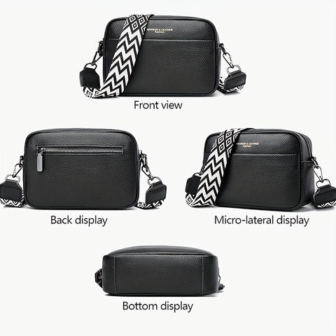 Echte Leder Crossbody Tasche – Praktisch und Trendy mit Gitarrenschulterriemen