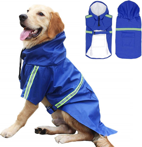PupJoy - Reflektierende Hunde-Regenjacke + Kapuze - Sicherer Nachtspaziergang