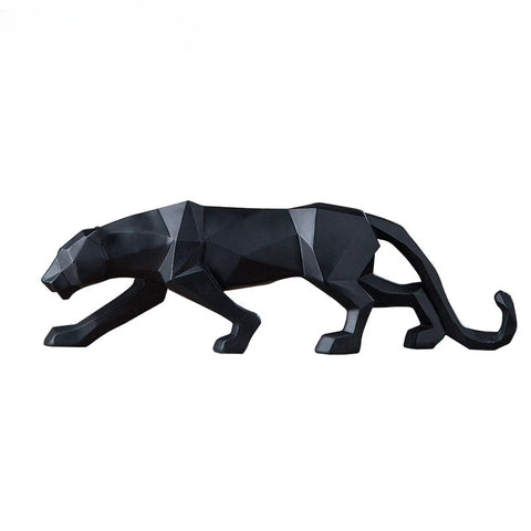 Schwarz-Weiß Panther Skulpturen - Modernes Kunst-Duo für dein Interieur