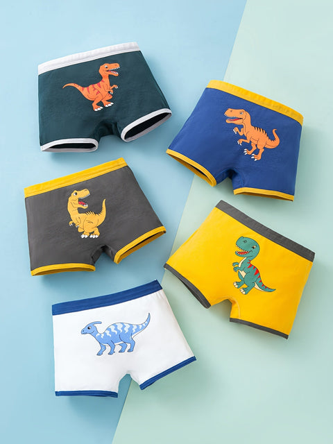 Dinosaurier-Unterwäsche für Jungen - 5-teiliges Set aus bequemen Boxershorts