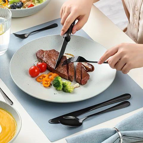 Schwarzes Edelstahl-Besteckset – Modernes Design mit Hochwertiger Verarbeitung