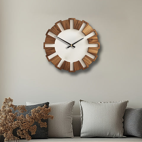 Rustikale Holz-Wanduhr mit stillem Uhrwerk – Zeitloses Design für Wohnzimmer, Büro und Schlafzimmer