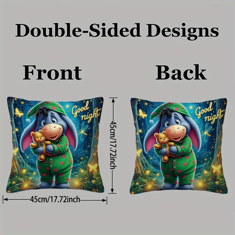 Eeyore Plüsch Kissenbezug - Verspielt Doppelseitiges Design mit Reißverschluss für Wohnzimmer und Schlafzimmer
