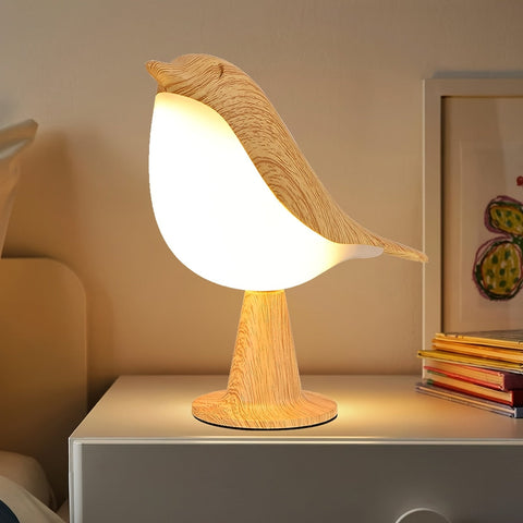 LED Vogel Lampe mit Aroma Diffuser – USB Aufladbare Nachtlampe und Leselampe mit 3 Farbtemperaturen