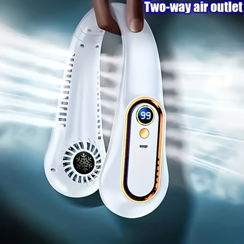 Wiederaufladbarer USB-Nackenventilator für kraftvolle, leise Kühlung – Perfekt für Innen- und Außenbereich