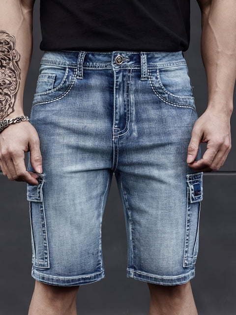 Herren Multi-Pocket Denim Shorts - Praktisch und Komfortabel