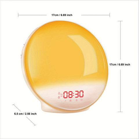 Halo Light Digitale Wecker – Sonnenaufgangswecker mit USB-Stromversorgung und Doppelalarmfunktion