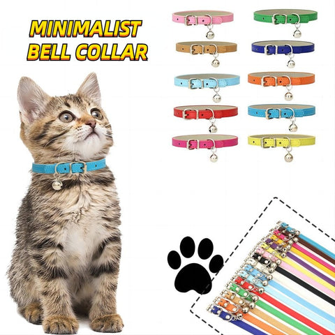 Verstellbares Katzenhalsband mit Glocke – Langleder Kunstleder und Sicherheitsverschluss für Katzen aller Größen