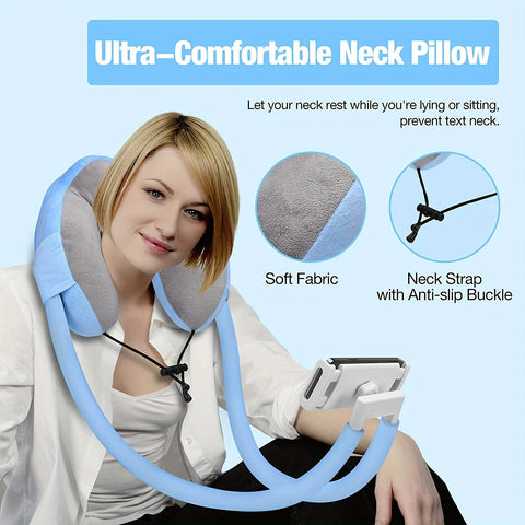 ReisLuxe Verstellbare Nackenstütze mit Handyhalter - Für Komfort und Bequemlichkeit