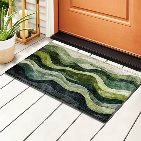 Geometrische Wellen-Badmatte – Perfekt für Badezimmer oder Eingangsbereich