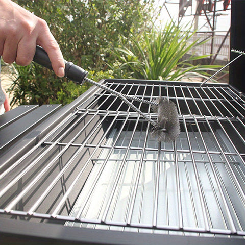 Y-förmige BBQ-Bürste mit langem Griff – Edelstahl-Reinigungsbürste für gründliche Grillreinigung