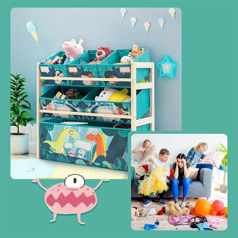 Spielzeugorganisator mit 3 Ebenen und Aufbewahrungsboxen – Perfekt für das Kinderzimmer und die Spielzeuglagerung