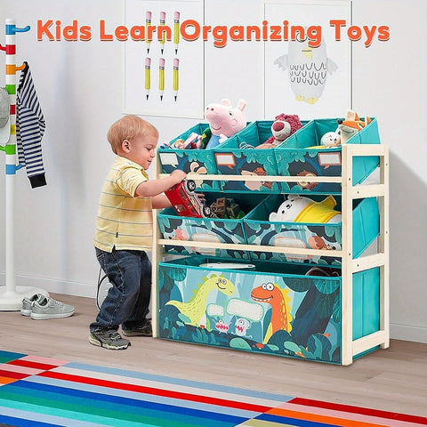 Spielzeugorganisator mit 3 Ebenen und Aufbewahrungsboxen – Perfekt für das Kinderzimmer und die Spielzeuglagerung